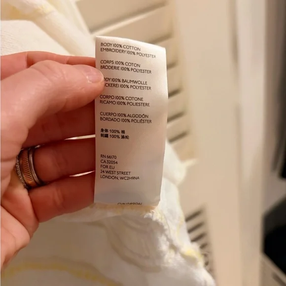 Free People Persuasion Embroidered Peasant Top Boho Oversized Ivory Yellow - Picture 5 of 6